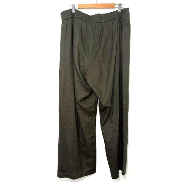 Universal Standard Coastal Linen Wide Leg Pant - Olive S 14/16 - Picture 3 of 10